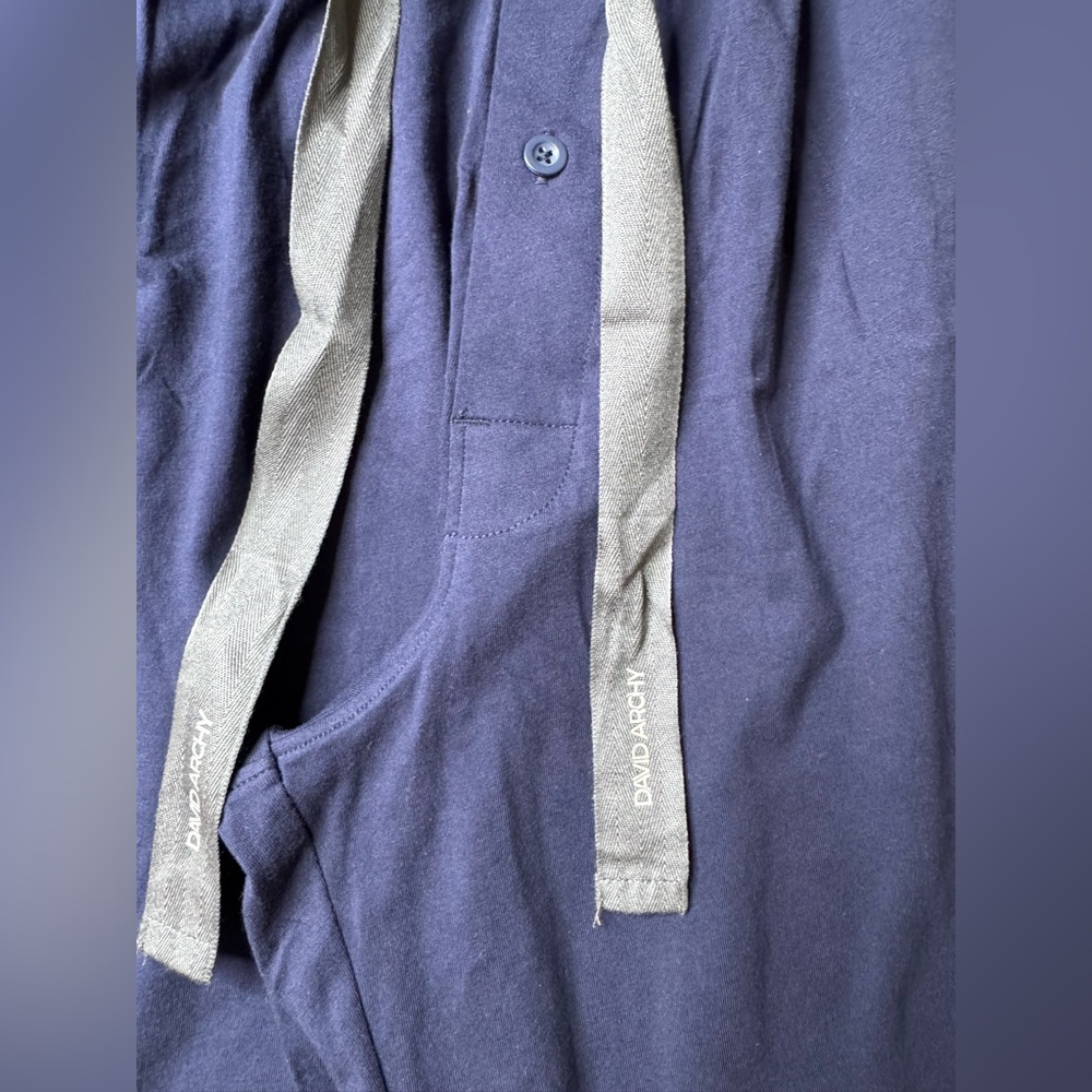 DAVID ARCHY Blue Drawstring Lounge Pajamas Pants Top PJ Set size Large mens #833 - Picture 8 of 10